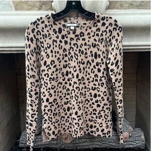 J.CREW COLLECTION - 100% Cashmere Leopard Print Sweater